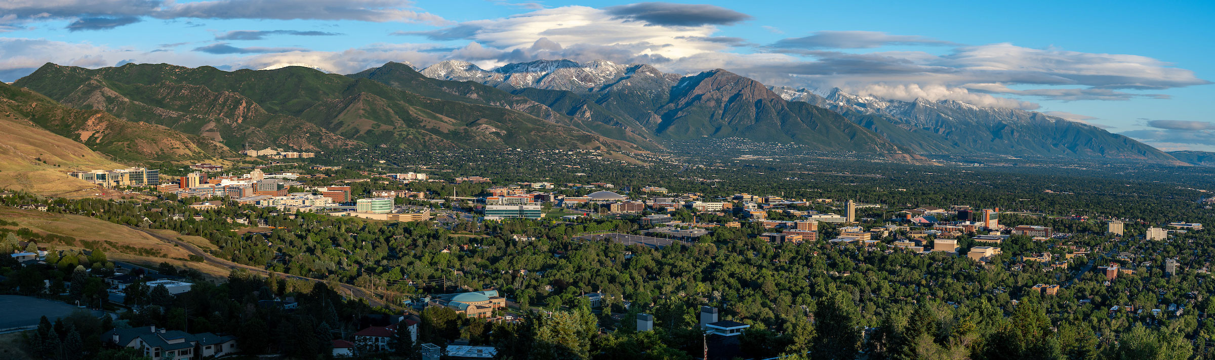 Salt Lake Valley at sunset Hero Background